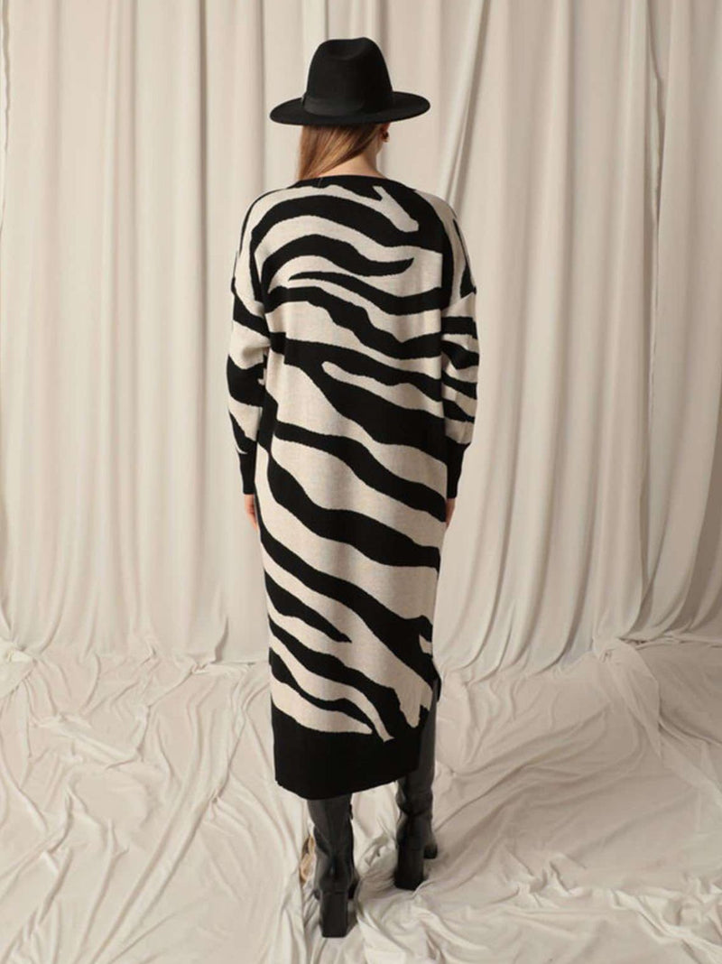 CHRISTY zebra knit dress - 2 COLORS