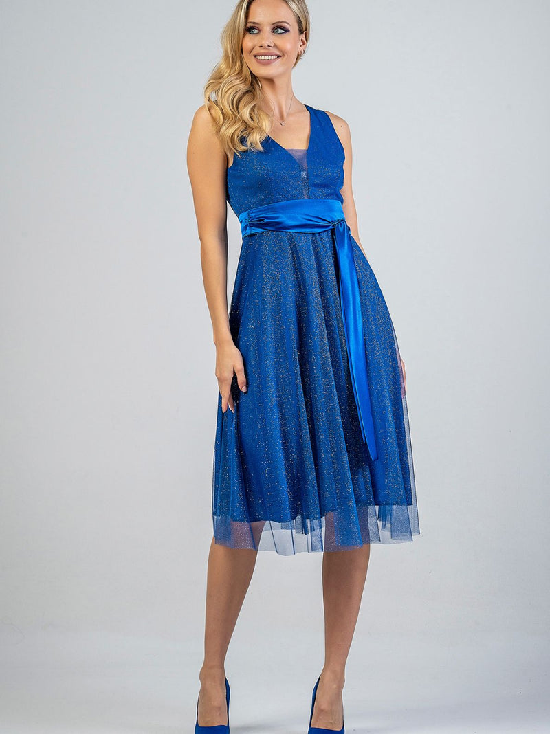 KARINA midi dress with tulle & glitter - 4 colors