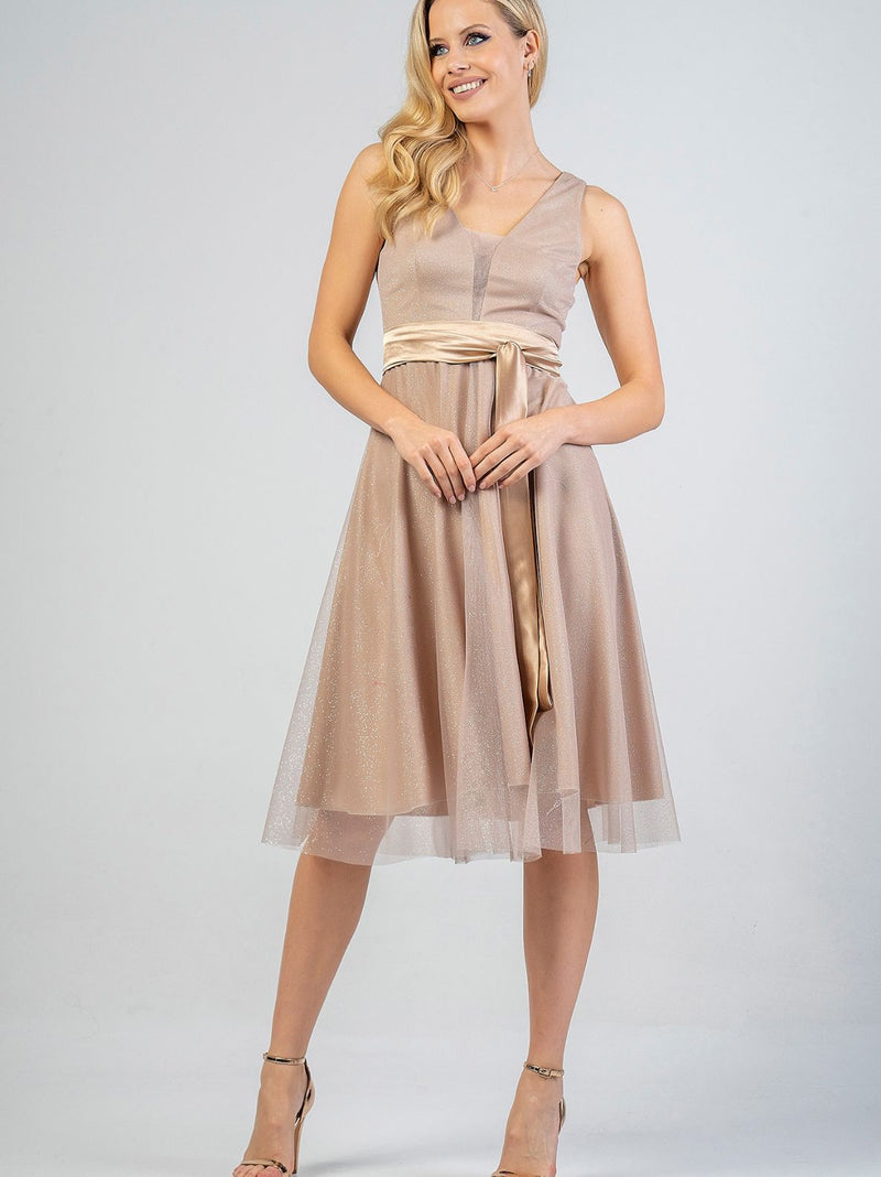 KARINA midi dress with tulle & glitter - 4 colors