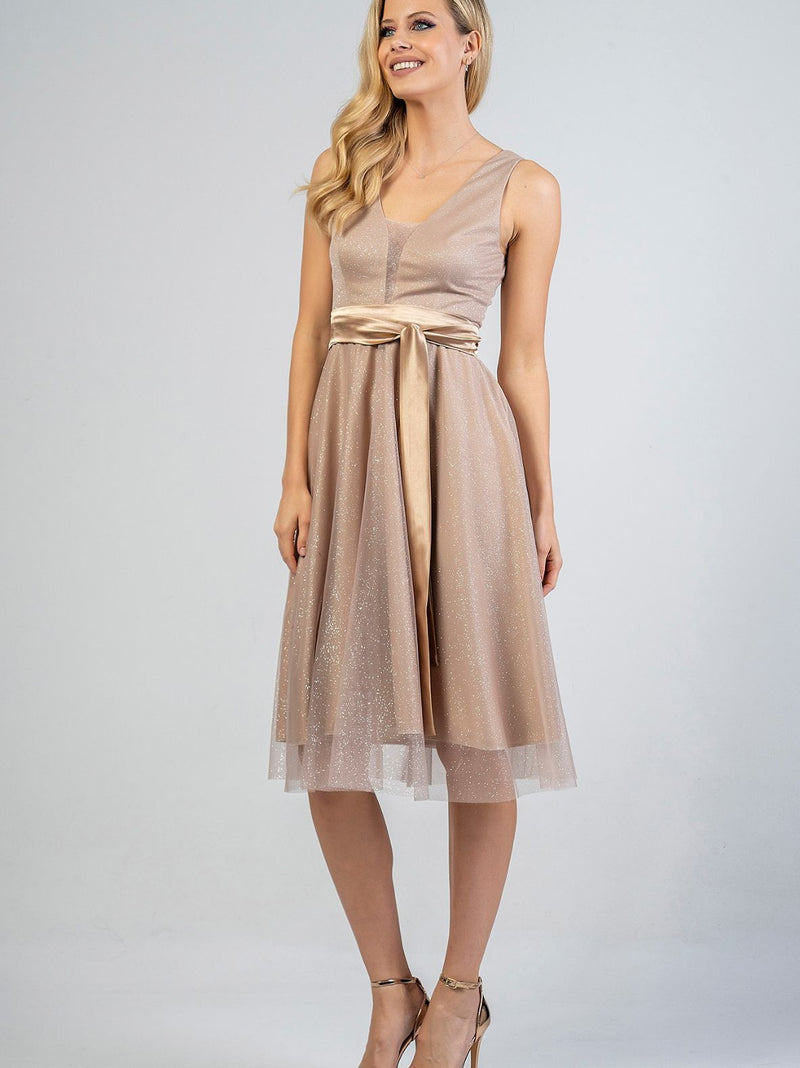 KARINA midi dress with tulle & glitter - 4 colors