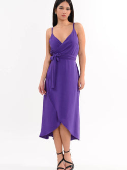 GABRIELLE crossover purple dress