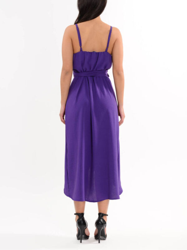 GABRIELLE crossover purple dress