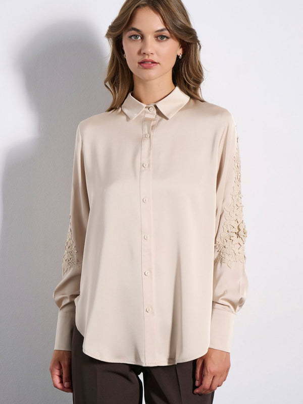 MARGARET σατέν πουκάμισο - 3 χρώματα