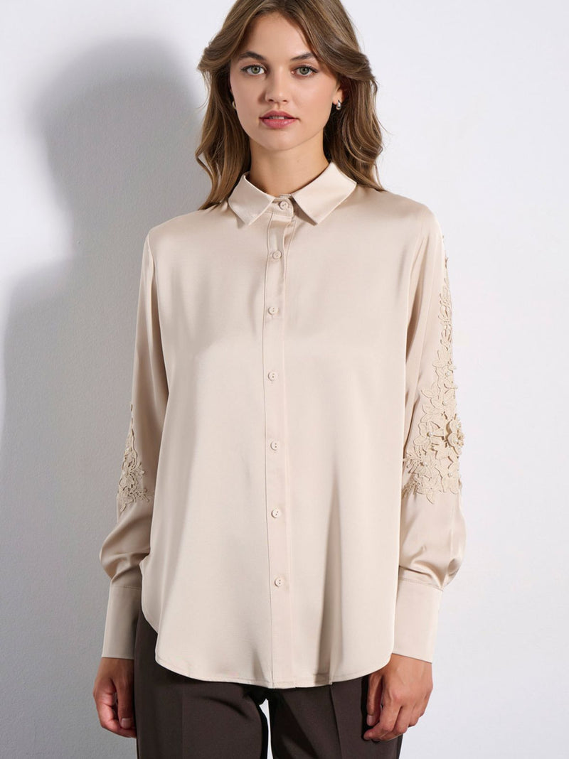 MARGARET σατέν πουκάμισο - 3 χρώματα