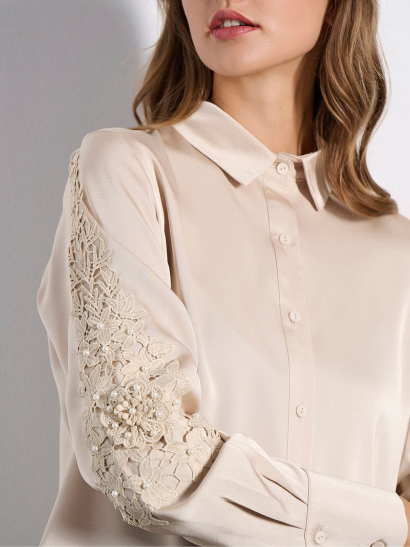 MARGARET σατέν πουκάμισο - 3 χρώματα