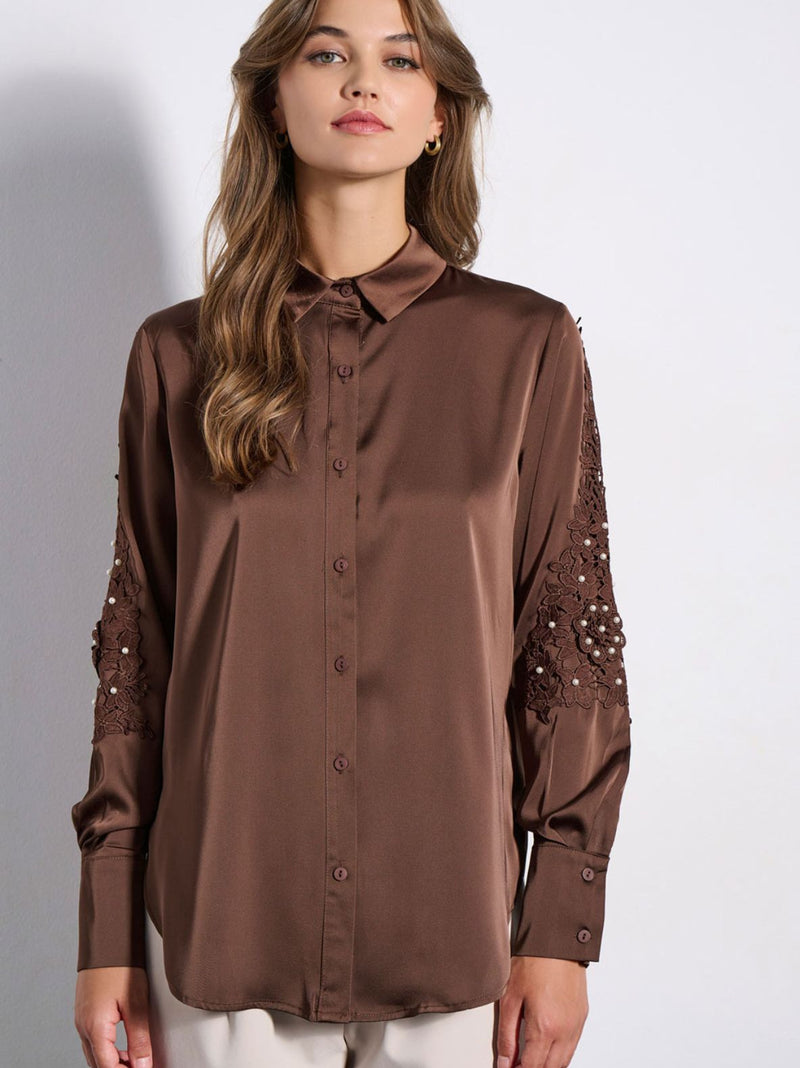 MARGARET σατέν πουκάμισο - 3 χρώματα