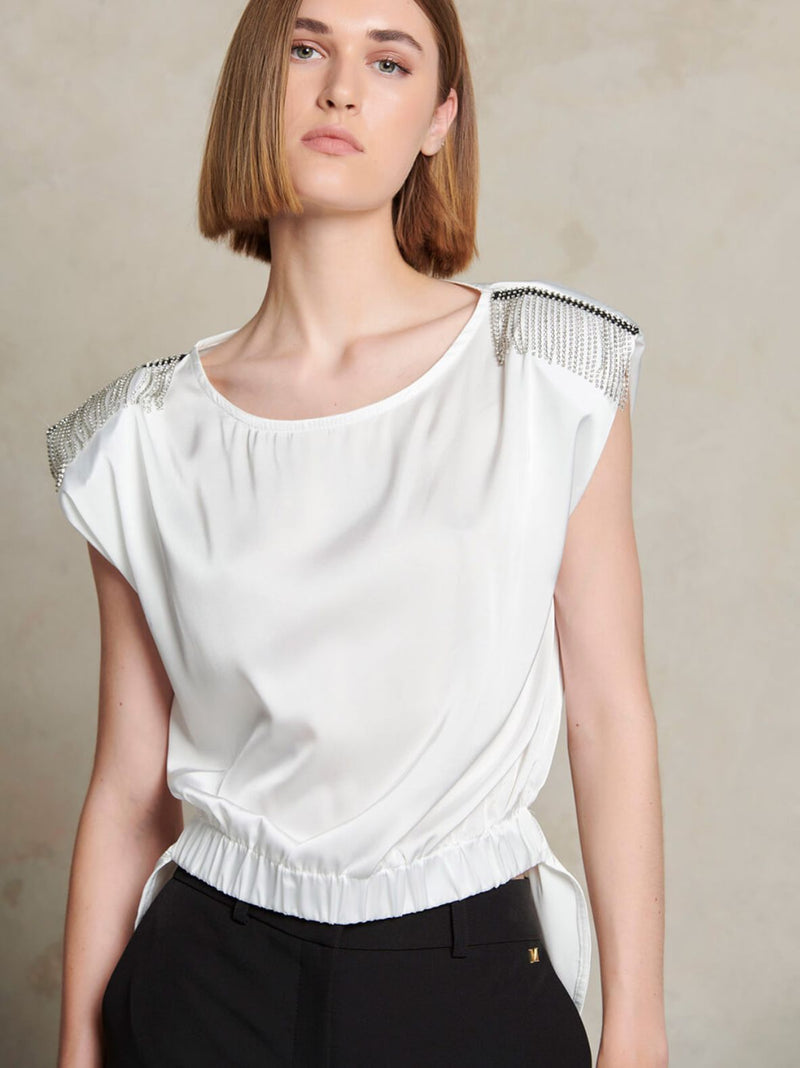 HESTIA satin embellished blouse - 2 colors