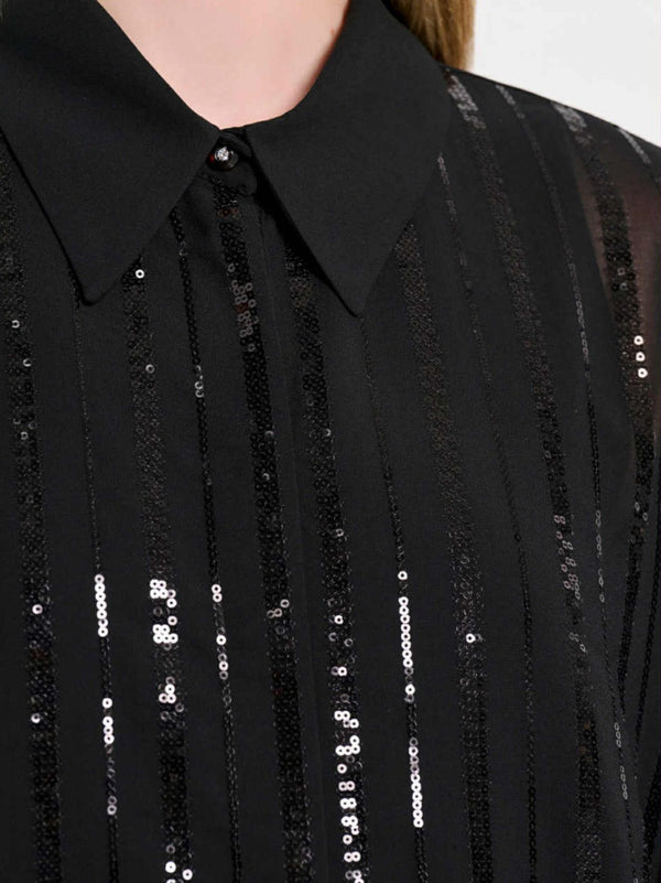 ALICE μαύρο πουκάμισο με παγιέτα