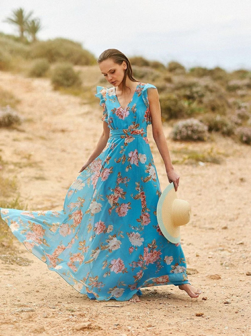 CRETE maxi floral φόρεμα