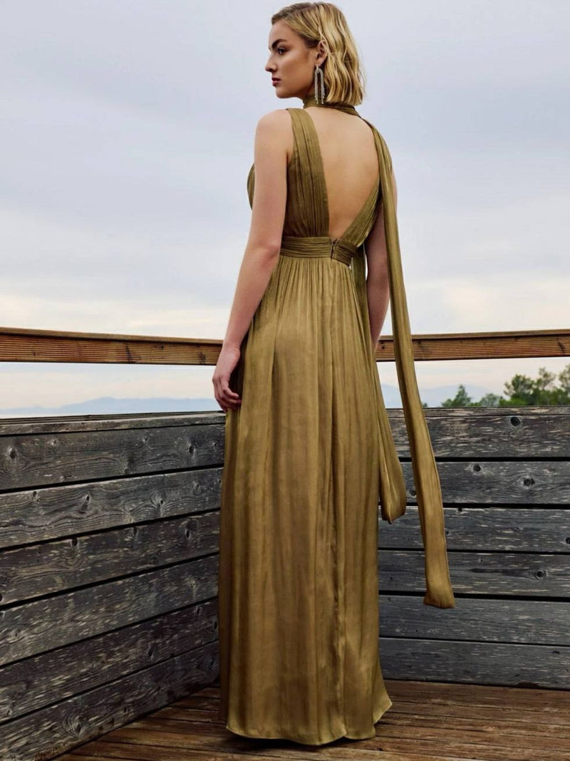 PALERMO maxi olive φόρεμα