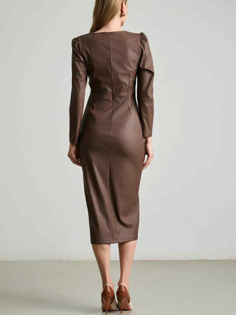 EMILY φόρεμα με εφέ δέρματος - 2 χρώματα