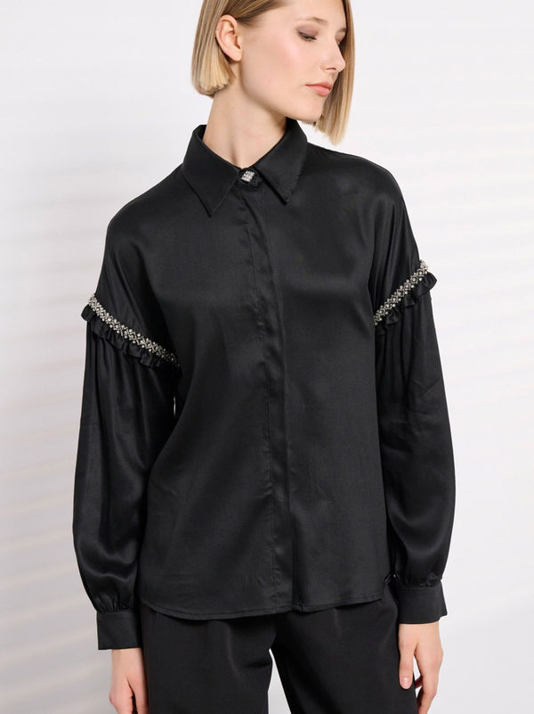 BALU σατέν πουκάμισο με στρας