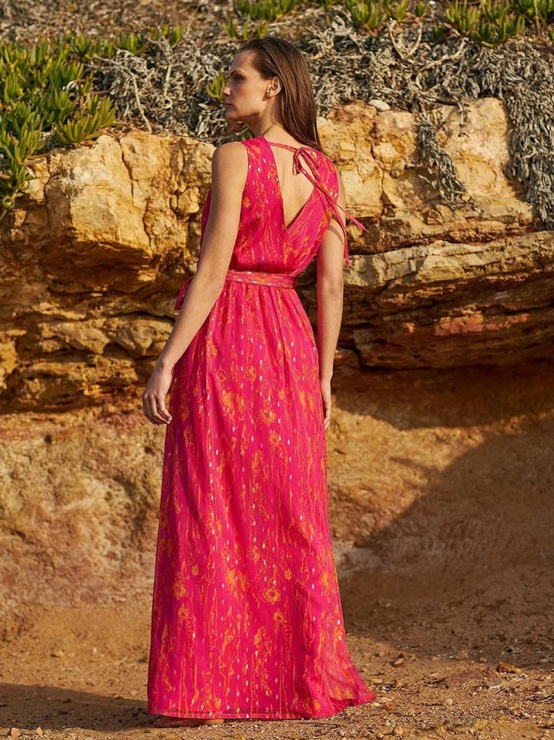 SARDINIA maxi dress with gold details