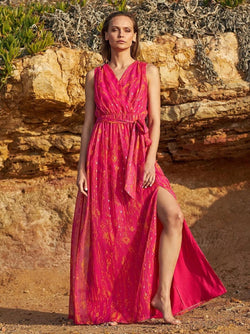 SARDINIA maxi dress with gold details