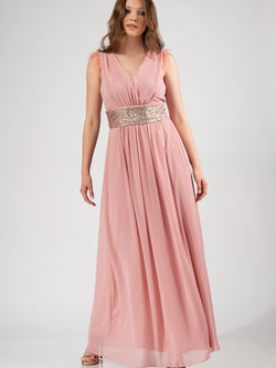 HERMIONE maxi dress with feathers - 2 colors