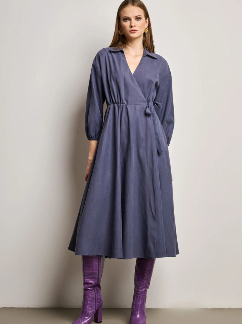 ALESSANDRA φόρεμα με suede εφέ - 2 χρώματα