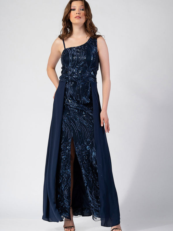 CAROLINE maxi dress with sequin embroideries - 2 colors