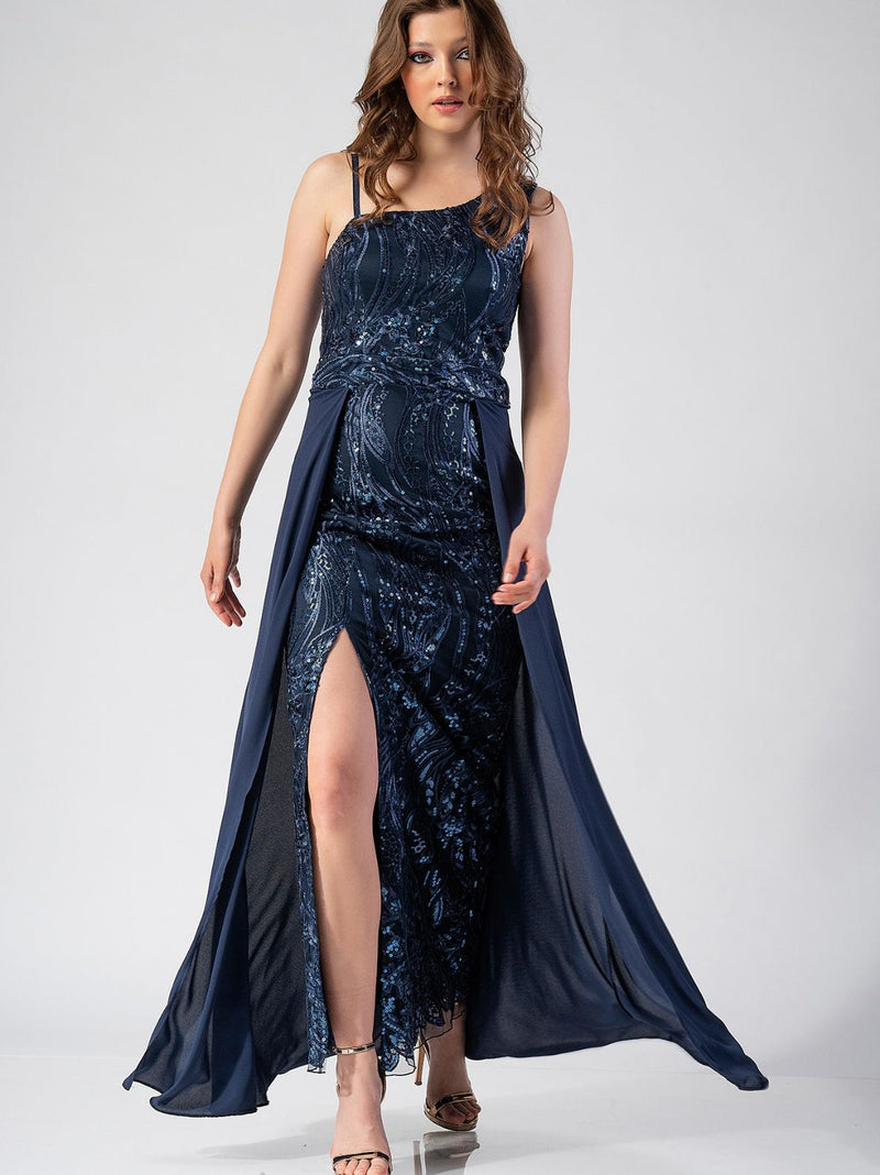 CAROLINE maxi dress with sequin embroideries - 2 colors