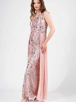 CAROLINE maxi dress with sequin embroideries - 2 colors