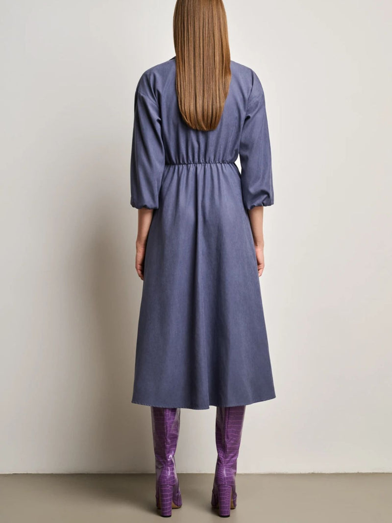 ALESSANDRA φόρεμα με suede εφέ - 2 χρώματα