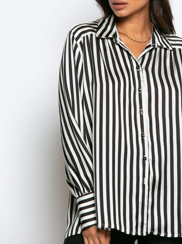 ELLA striped satin shirt - 2 colors