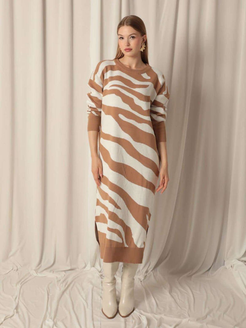 CHRISTY zebra knit dress - 2 COLORS