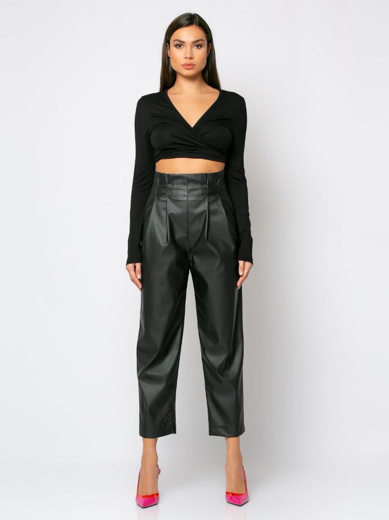 PARKER black leatherette trousers