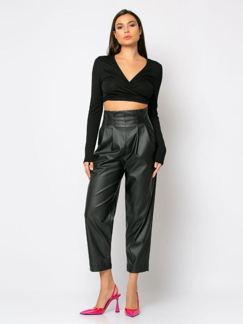 PARKER black leatherette trousers