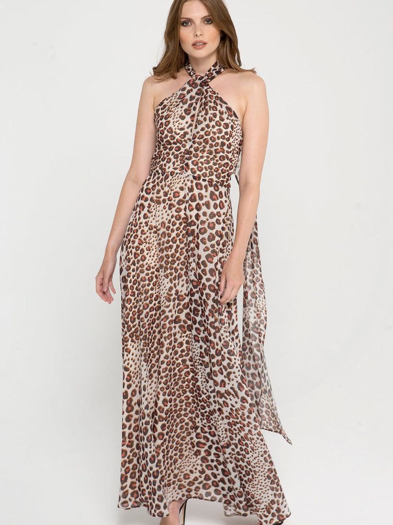 NALANI leopard maxi dress