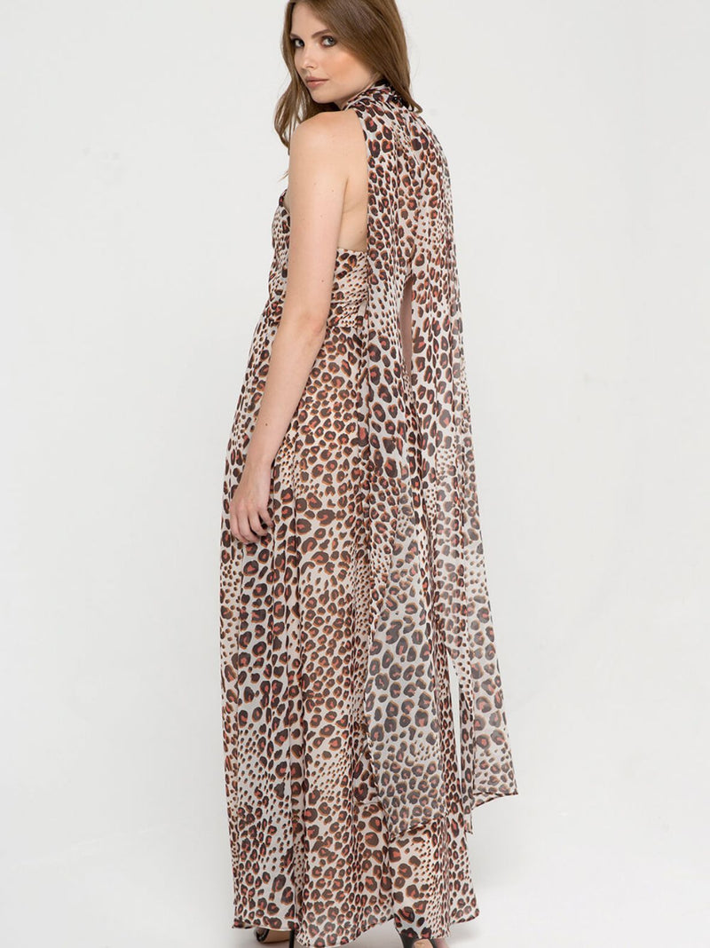 NALANI leopard maxi dress