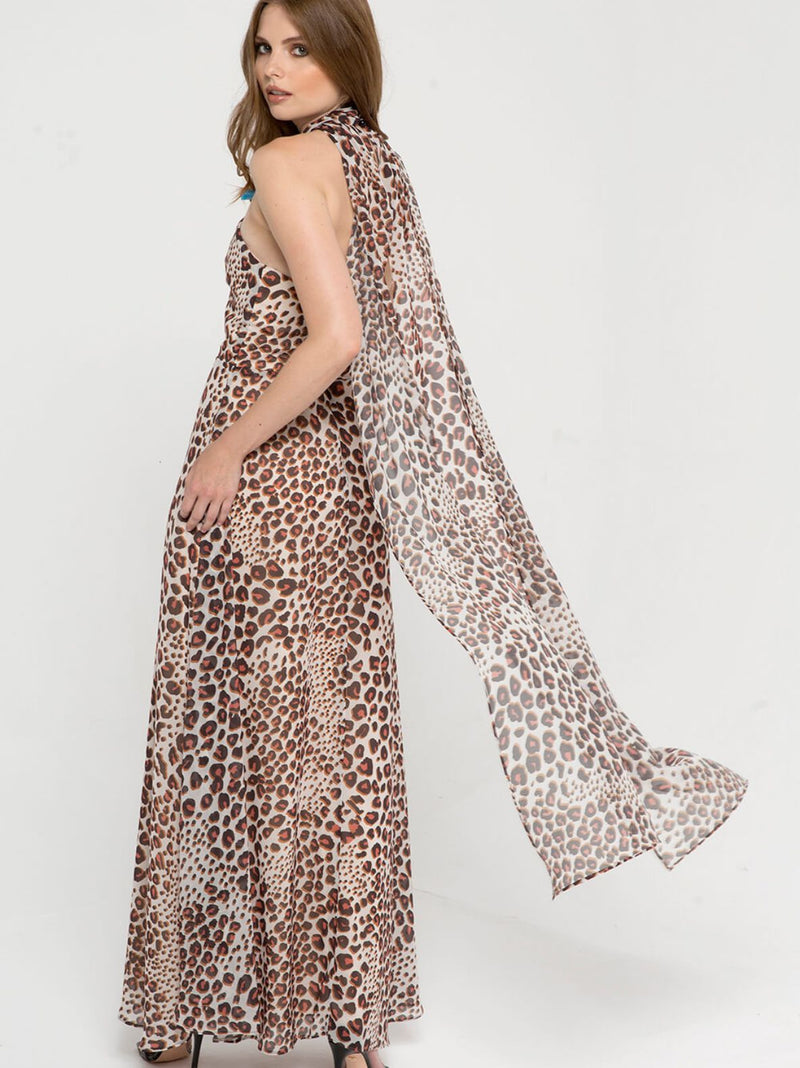 NALANI leopard maxi dress