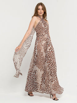 NALANI leopard maxi dress