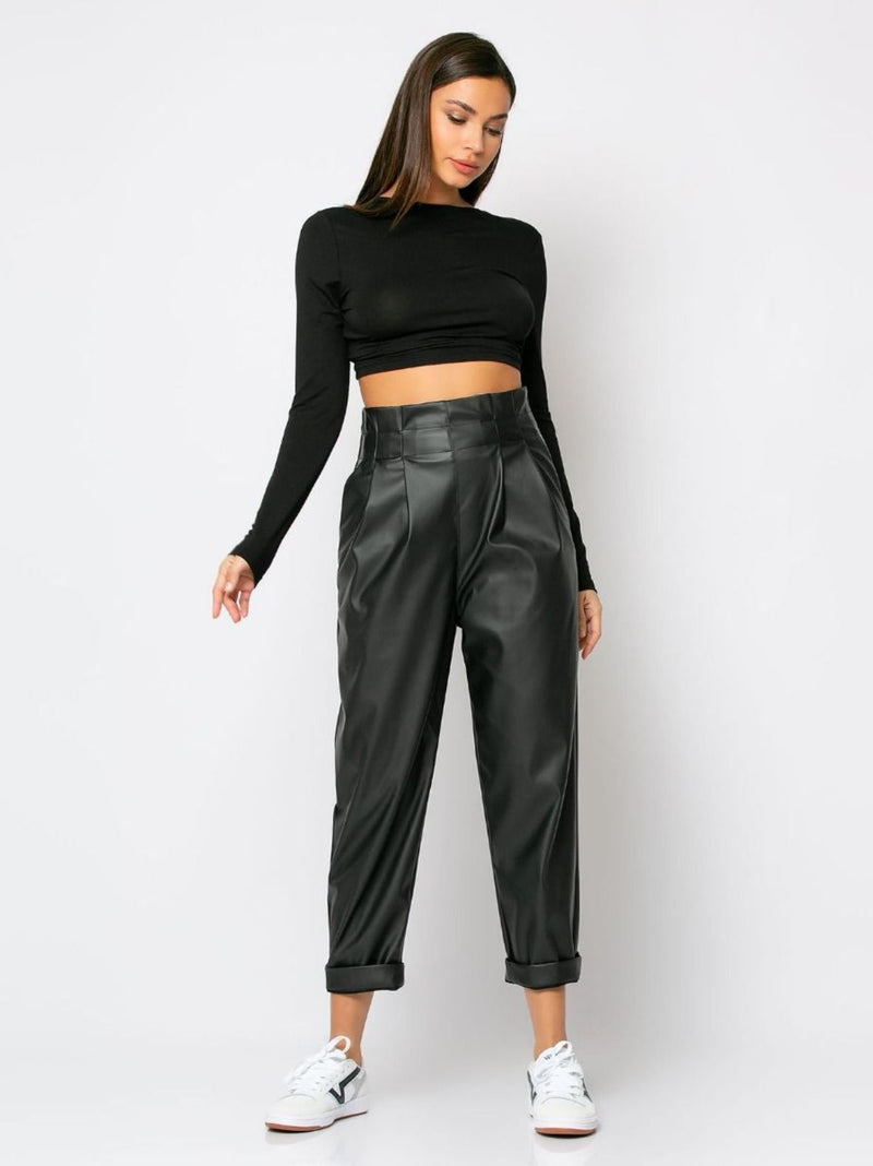 PARKER black leatherette trousers