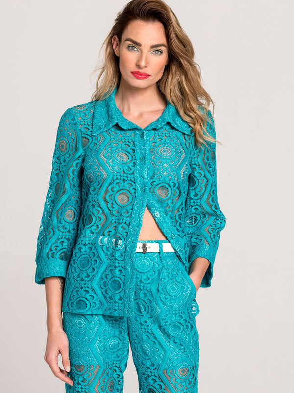 KAIRI turquoise lace shirt