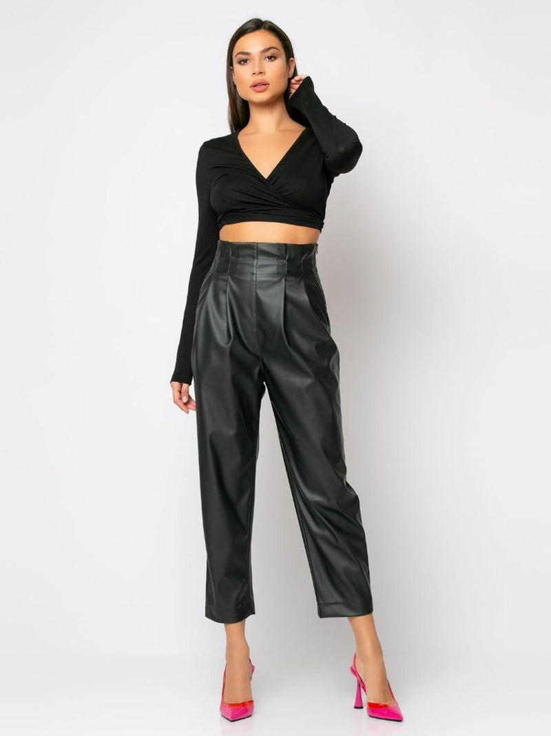 PARKER black leatherette trousers