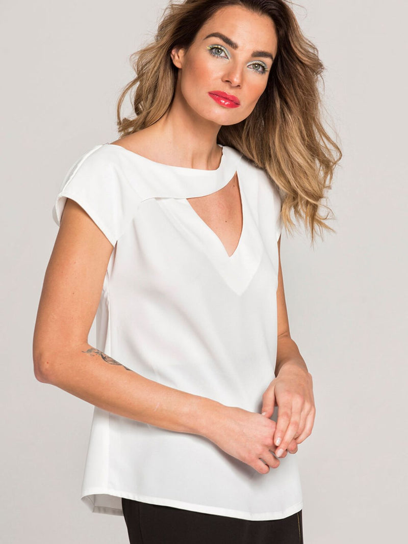 KALLI cut out monochrome blouse - 2 colors