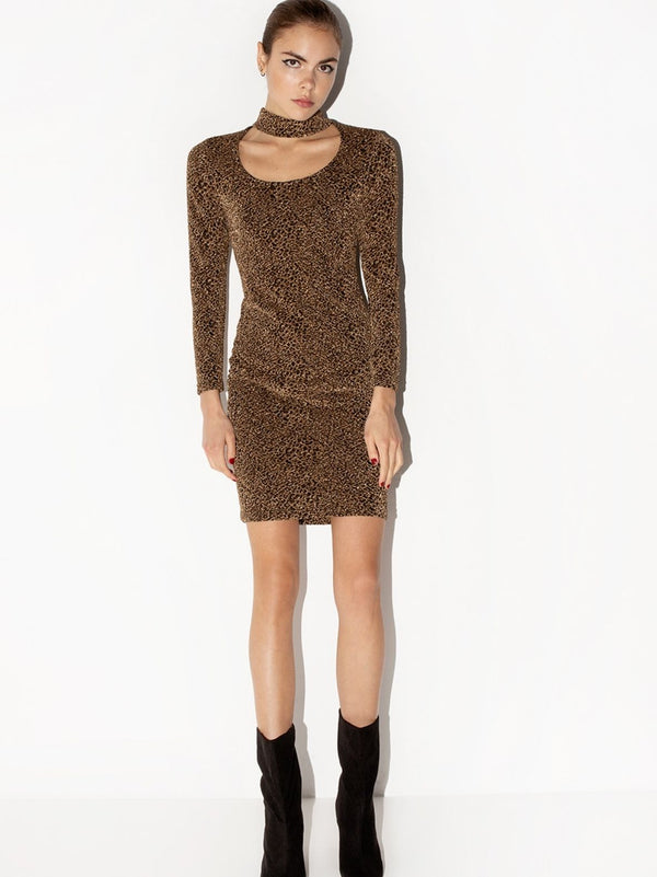 MAEVE lurex leopard dress