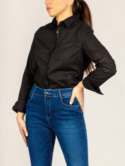 HARPER basic black cotton shirt