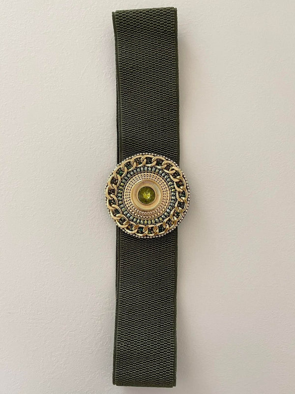 DIANA elastic olive belt