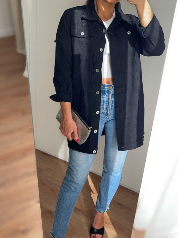 ARIANA midi denim jacket - 2 COLORS