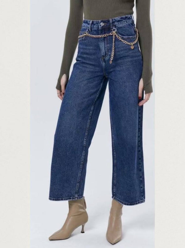 JUDY high-waist wide leg cropped jeans