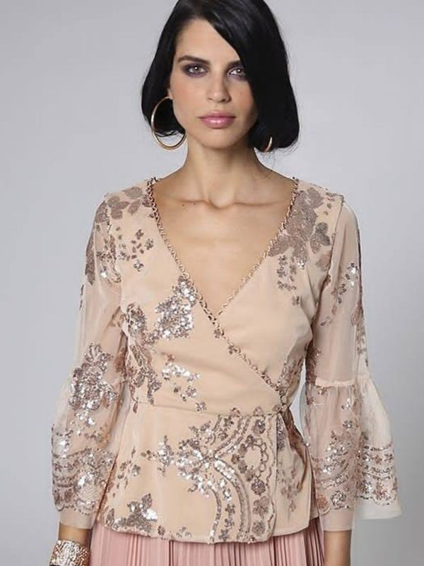 BESSIE bronze sequin top