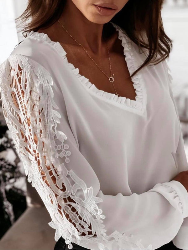 ELISABETH lace sleeve blouse - 2 COLORS