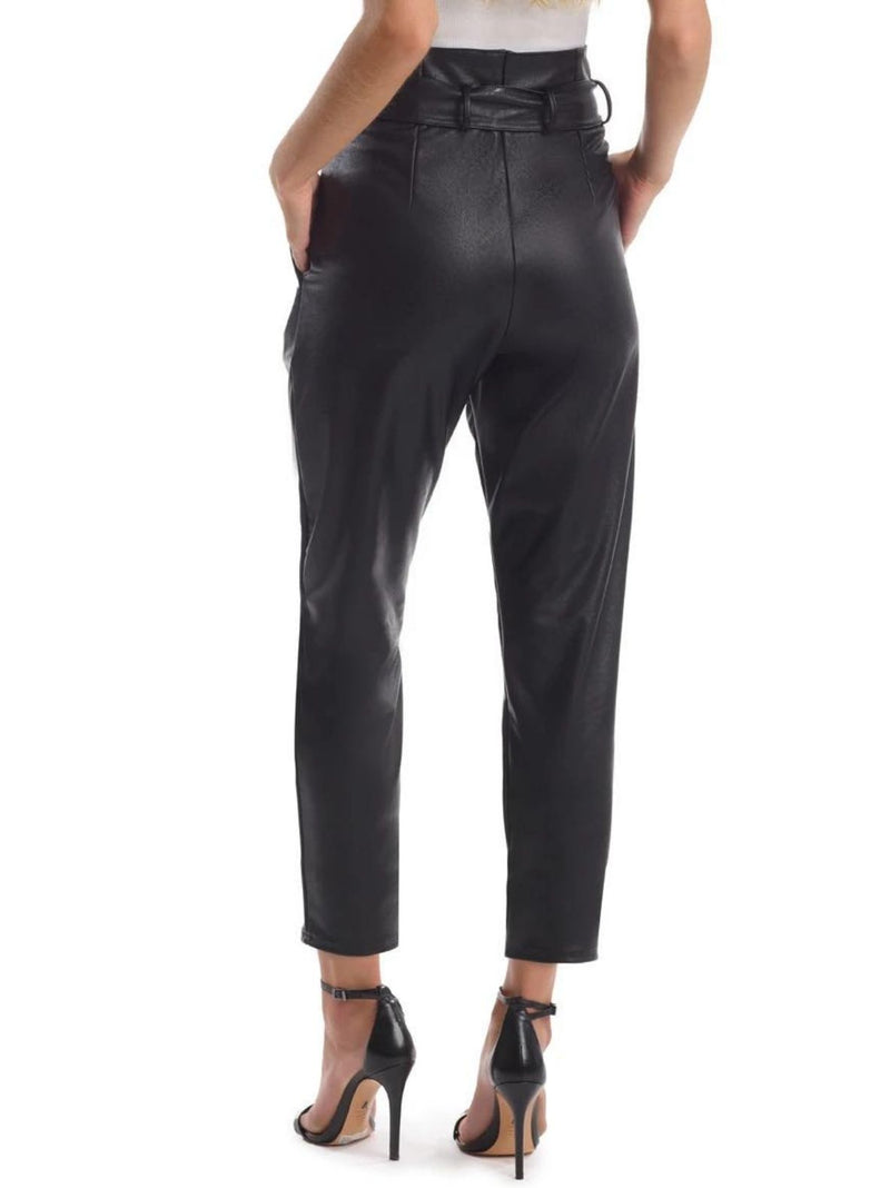 AMANDA paper-bag leatherette trousers - EXTRA COLORS