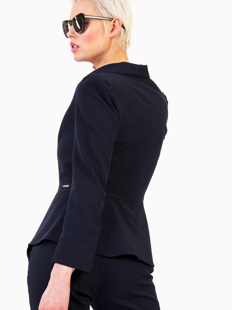 REINA navy blue gold-buttoned blazer