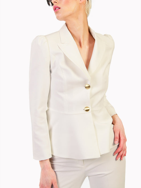 REINA white gold-buttoned blazer