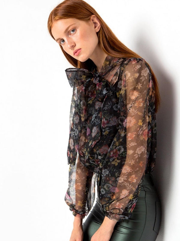 ISABEL floral organza top